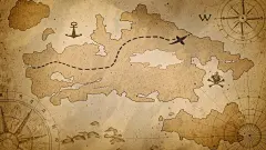 常规内容-交通系列复古风航海航线地图插画