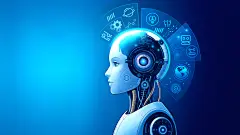 科技风人工智能机器人背景