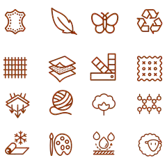 常规内容-图标系列扁平风服装材质相关图标元素组合