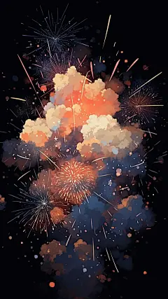 通用黑色烟花背景