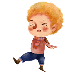 手绘儿童人物插画贴纸-男孩