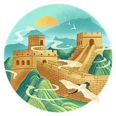 建筑地标-金边国潮风-长城