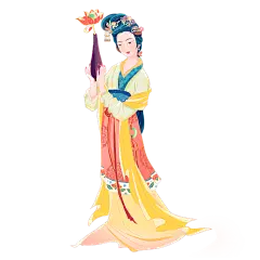 国潮细线白描文创产品素材