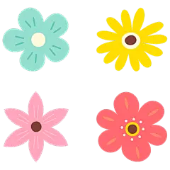 常规内容-装饰系列插画风花朵元素组合