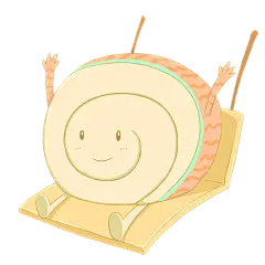 手绘-可爱拟人美食元素-蛋糕卷