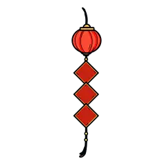 卡通感春节灯笼元素贴纸