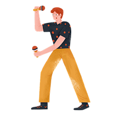 手绘-舞蹈元素人物插画贴纸1