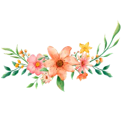 手绘插画绿叶花朵元素