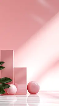 情人节浪漫感3D立体C4D粉色浪漫电商促销展台场景背景图片素材