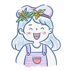手绘-水彩简笔画少女人物插画7