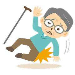  常规内容-人物系列插画风老年人摔倒