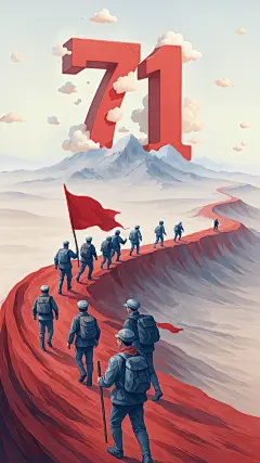 建军建党党政风创意数字长征背景