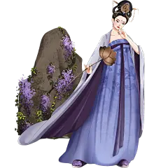 手绘-中国风人物插画贴纸-古风女性