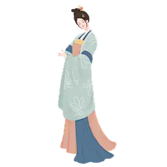手绘-汉服少女手绘贴纸