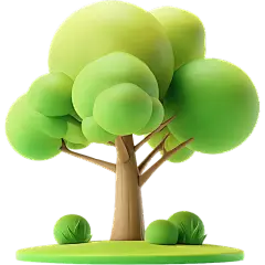 植物通用绿色软3D树元素素材