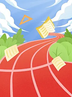 开学季通用肌理跑道场景背景图片