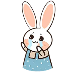 可爱萌宠风插画-兔子哭泣