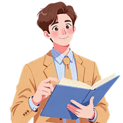 人物系列插画风西装男人半身翻书元素