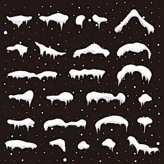 常规内容-气象系列简约雪堆元素组合