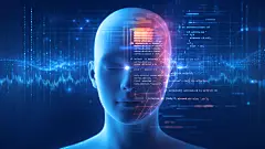 常规内容-科技风系列仿真人物模型蓝色代码光效图片