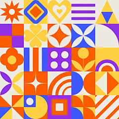 常规内容-纹理系列彩色几何不规则纹理元素