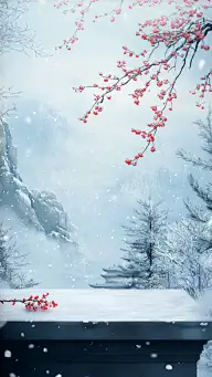 冬季节气冬季户外中式展台背景
