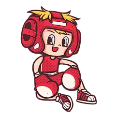 卡通-拳击手男生人物插画1