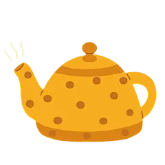 手绘-情侣烹饪美食贴纸-茶壶