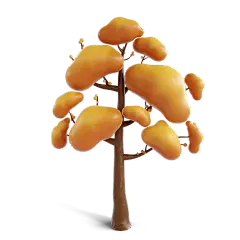 黄色立体梦幻3D树木元素