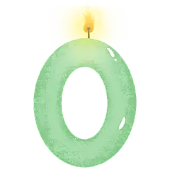 手绘生日蜡烛数字贴纸