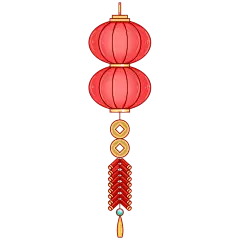 中国风春节灯笼元素贴纸