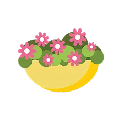 扁平风-花店元素-盆栽