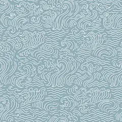 常规内容-纹理系列中国风中式蓝白色山川波浪线条纹理背景