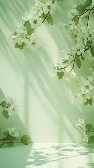 常规背景系列光影感绿色花朵背景元素