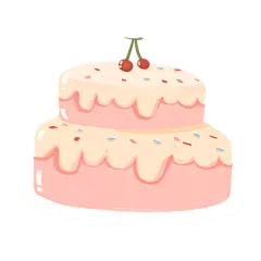 手绘-生日装饰元素3-生日蛋糕