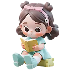 通用3D卡通感可爱小女孩儿童人物贴纸