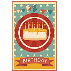 扁平-美式复古生日海报6