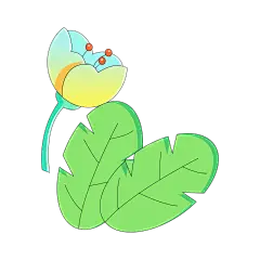 卡通感教育培训郁金香元素贴纸