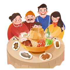 春节主图素材拆解图-年夜饭