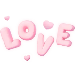 情人节粉色LOVE主题艺术字元素素材