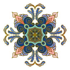 皇家花纹元素-手绘