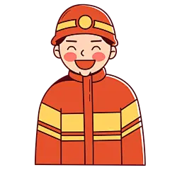 卡通感劳动节消防员元素贴纸