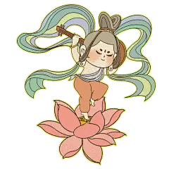 Q版壁画风-飞天仙女人物
