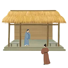 手绘立体古代驿站草棚元素5