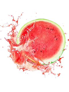 夏季果蔬红色合成西瓜喷溅通用元素素材