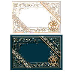 常规内容-边框系列中国风金色边框组合