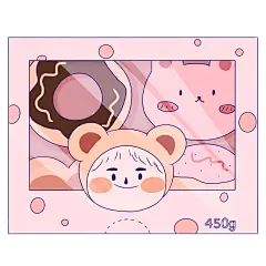 手绘-粉色系零食贴纸-甜甜圈