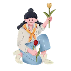 手绘肌理-户外运动元素贴纸-送花