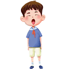 手绘卡通风人物插画-短发男生