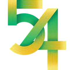 五四青年节通用弥散撞色54艺术字文字标题元素素材